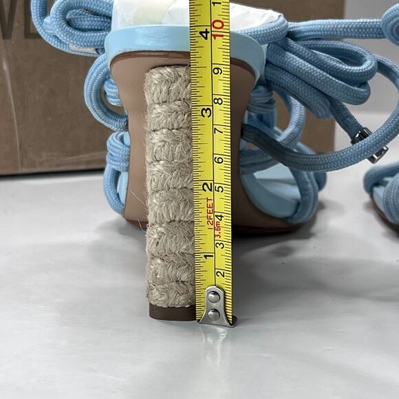 Steve Madden Idolized Strappy Ankle Tie Wedge Heel Blue Women 6.5M NWB - Picture 8 of 12